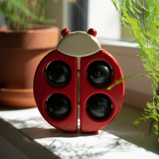 BAJO - Drewniana biedronka z kółkami - EKO