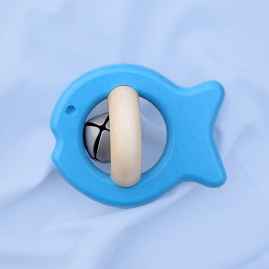 BAJO - Drewniana ryba - grzechotka z dzwoneczkiem - dla niemowląt - EKO