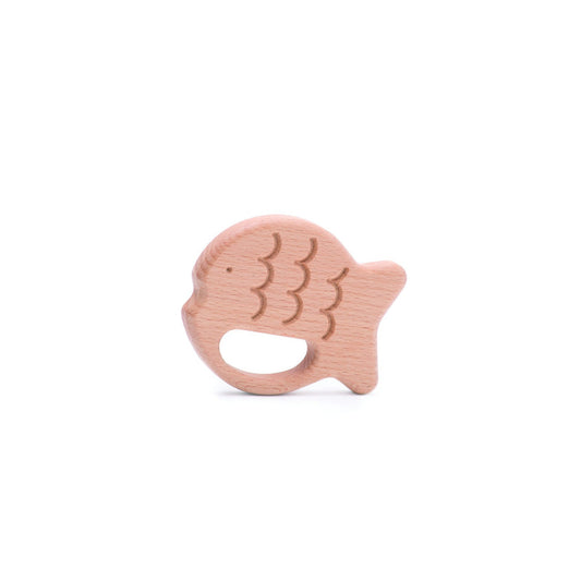 BAJO - Drewniany gryzak sensoryczny - Rybka - naturalny - EKO