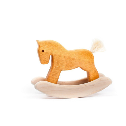 BAJO - Drewniany koń na biegunach (mały) zielony - EKO