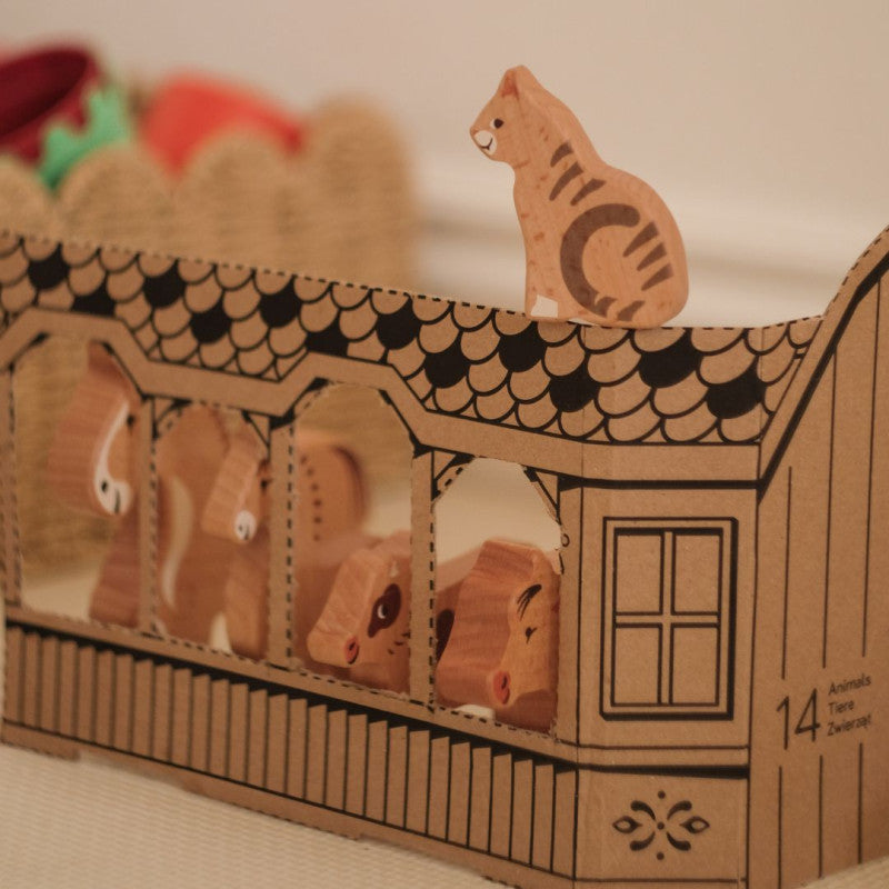 BAJO - Farma - 14 zwierząt gospodarskich - drewnianych - 25220