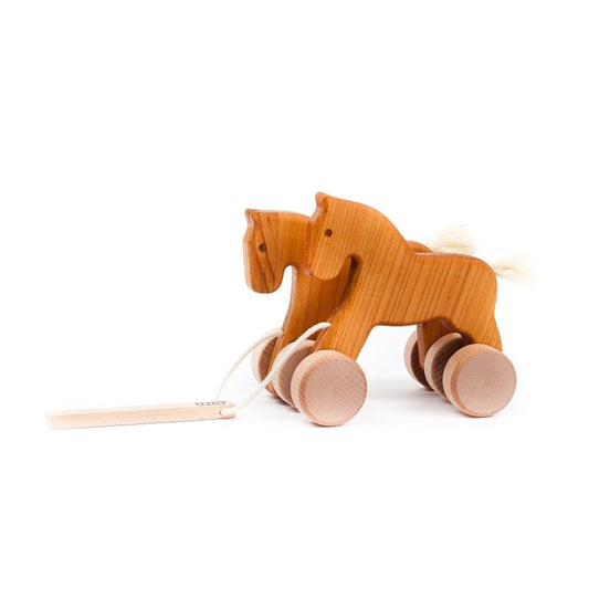 BAJO - Podwójne drewniane konie (skaczące) naturalny - EKO