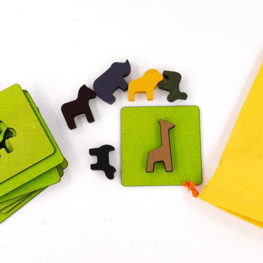 BAJO - Sensoryczne Safari - drewniane klocki - EKO