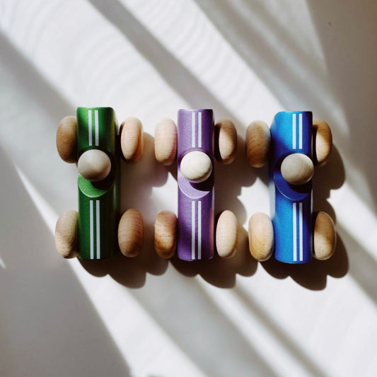 BAJO - Samochód vintage drewniany - metaliczna farba - 43630 - EKO